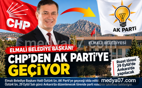 Elmalı Belediye Başkanı Halil Öztürk AK Parti’ye geçiyor