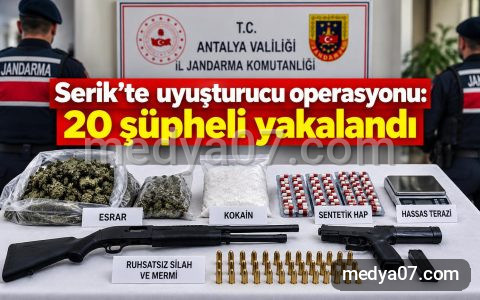 Serik’te uyuşturucu operasyonu: 20 şüpheli yakalandı