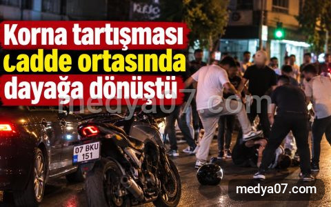 Korna tartışması cadde ortasında dayağa dönüştü