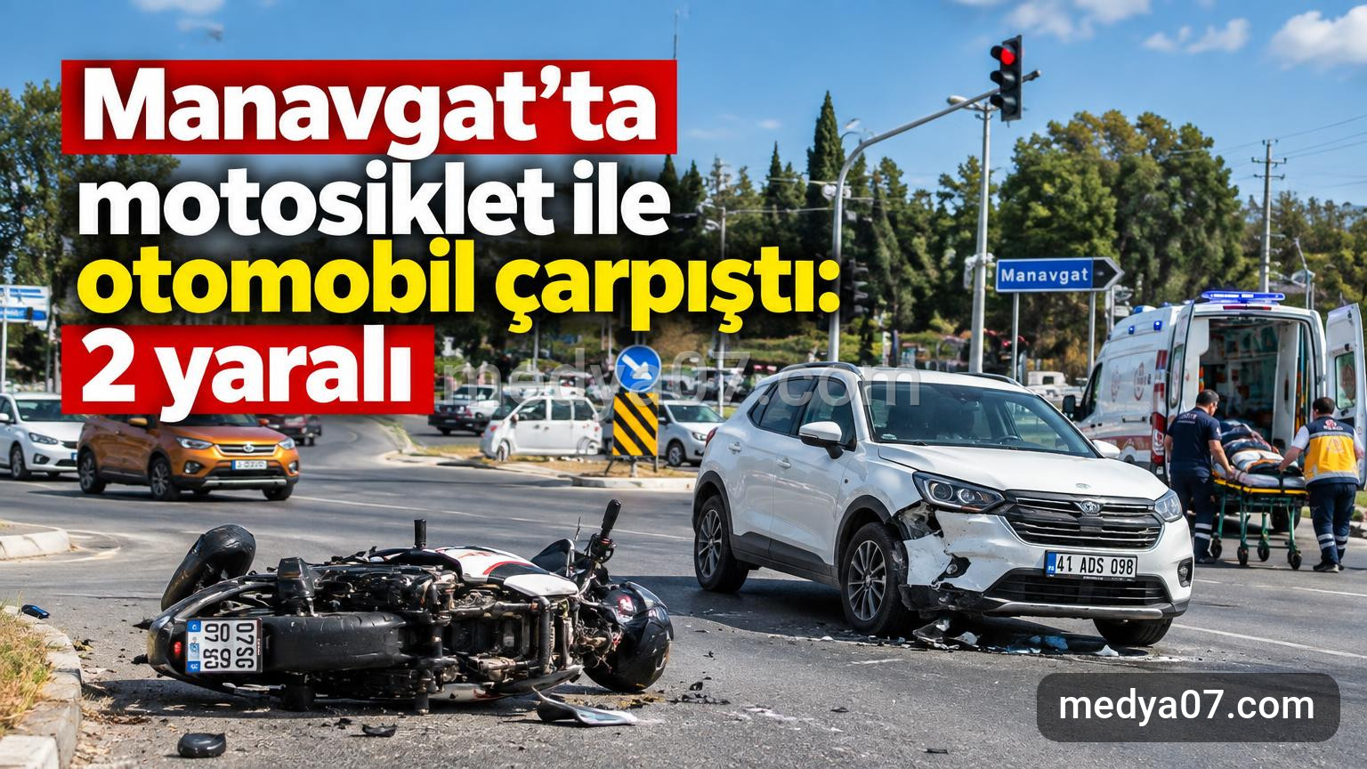 Manavgat’ta motosiklet ile otomobil çarpıştı: 2 yaralı