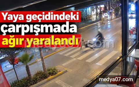 Yaya geçidindeki çarpışmada ağır yaralandı