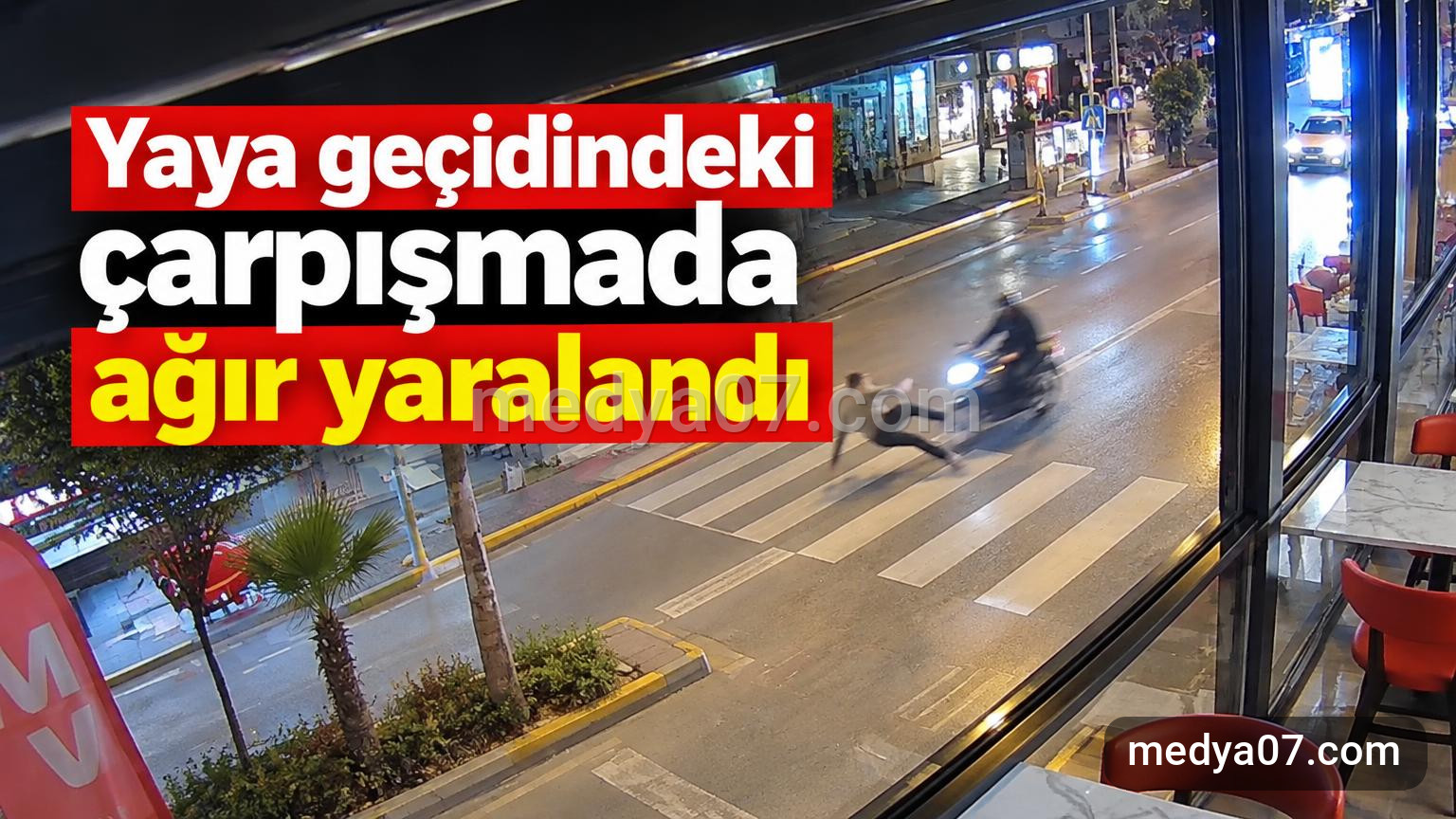 Yaya geçidindeki çarpışmada ağır yaralandı