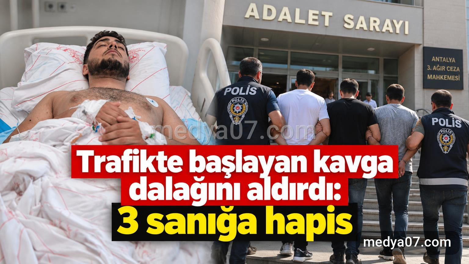 Trafikte başlayan kavga dalağını aldırdı: 3 sanığa hapis