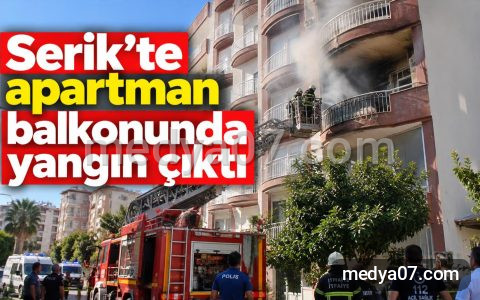 Serik’te apartman balkonunda yangın çıktı