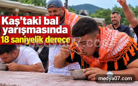 Kaş’taki bal yarışmasında 18 saniyelik derece