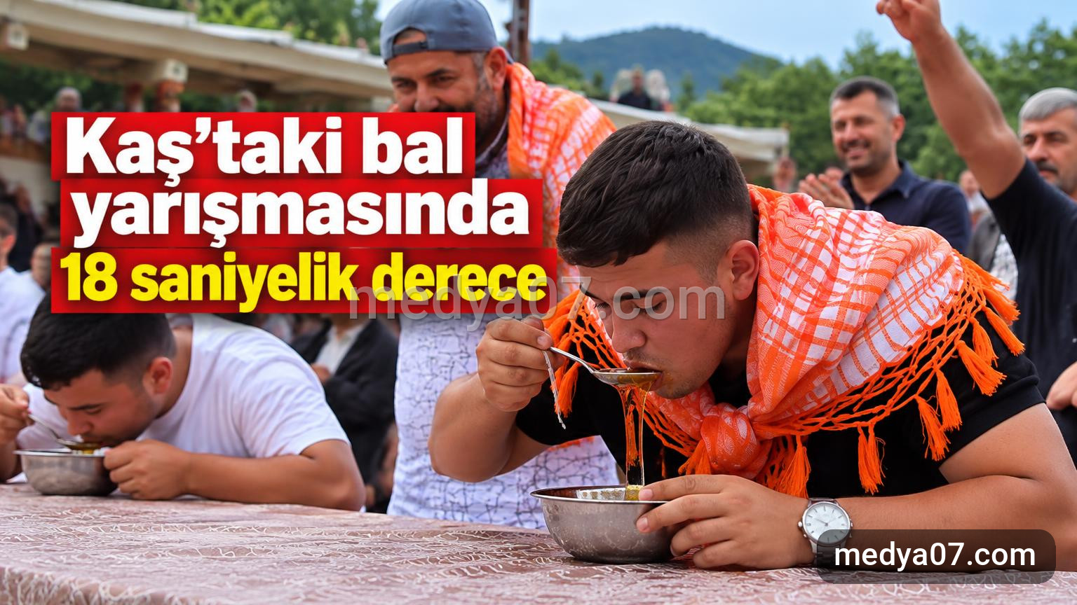 Kaş’taki bal yarışmasında 18 saniyelik derece