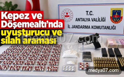 Kepez ve Döşemealtı’nda uyuşturucu ve silah araması
