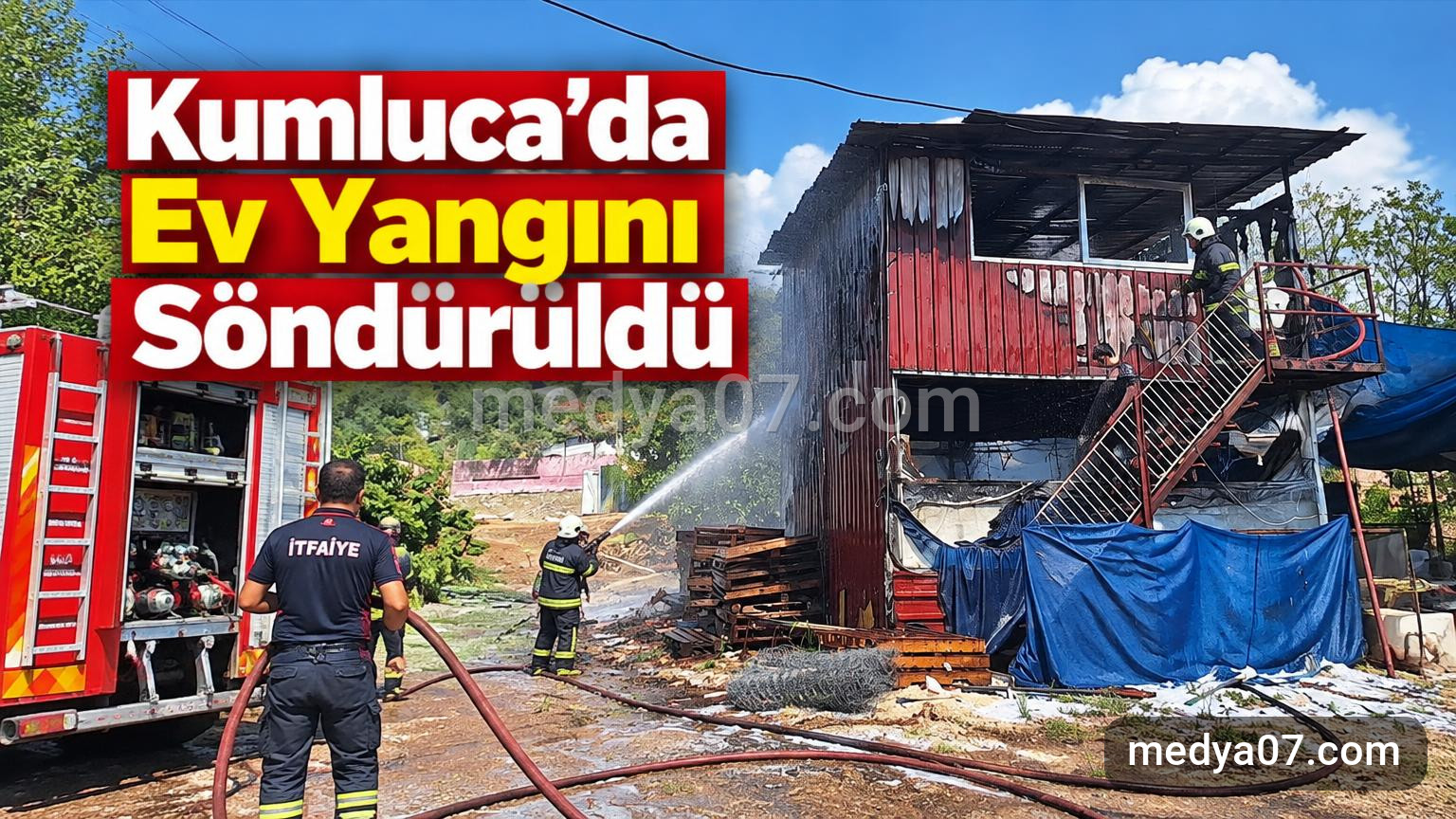 Kumluca’da Ev Yangını Söndürüldü