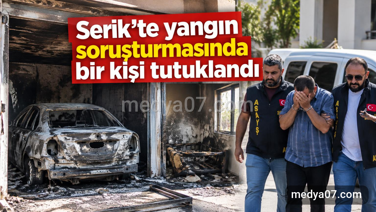 Serik’te yangın soruşturmasında bir kişi tutuklandı