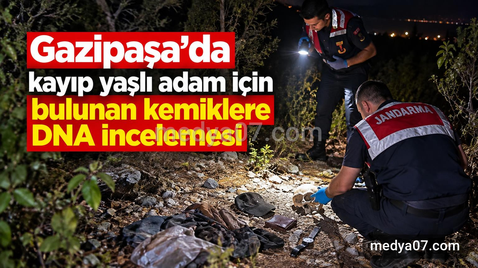 Gazipaşa’da kayıp yaşlı adam için bulunan kemiklere DNA incelemesi