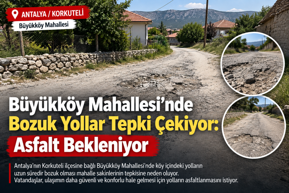 Büyükköy Mahallesi’nde Bozuk Yollar Tepki Çekiyor: Asfalt Bekleniyor