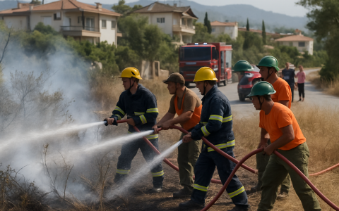Manavgat’ta Yerleşime Yakın Çalılık Yangını Büyümeden Söndürüldü