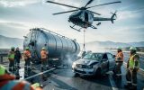 Tankere Arkadan Çarpan Otomobilde Facia: Uzun Kurtarma Operasyonu