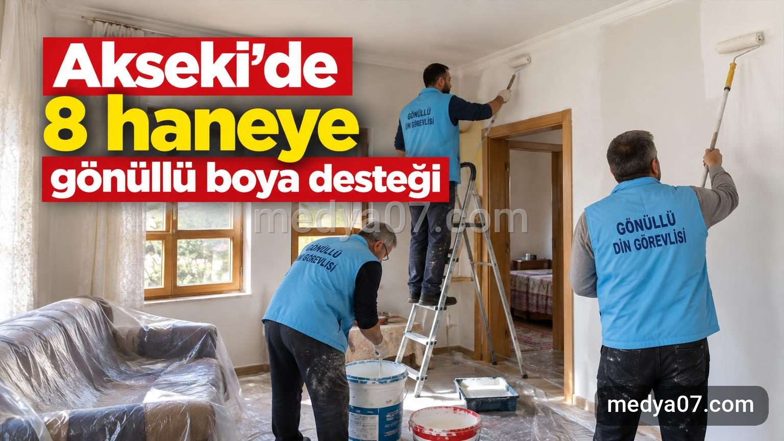 Akseki’de 8 haneye gönüllü boya desteği