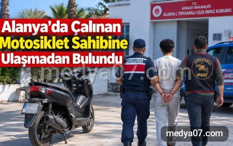 Alanya’da Çalınan Motosiklet Sahibine Ulaşmadan Bulundu