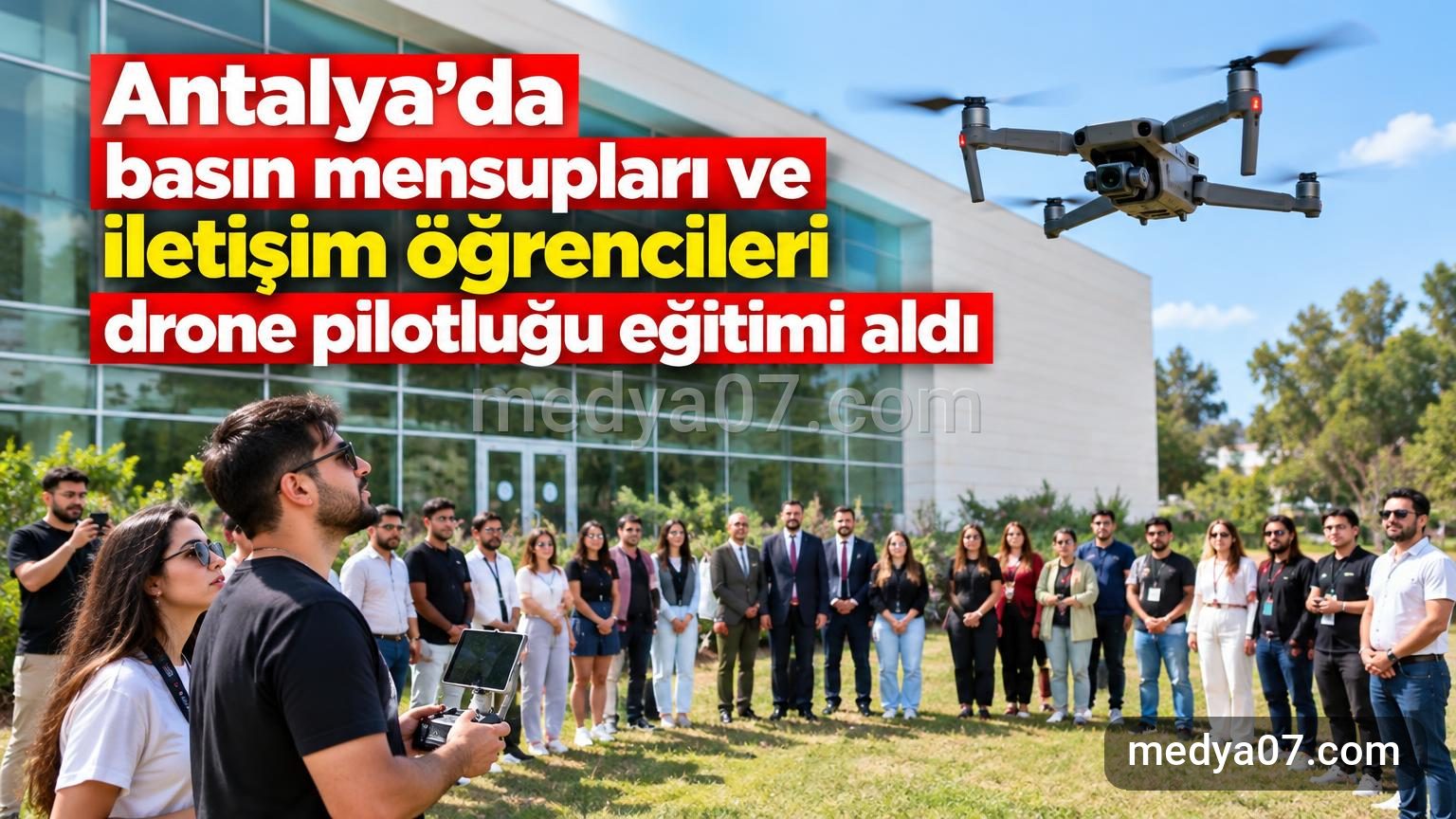 Antalya’da basın mensupları ve iletişim öğrencileri drone pilotluğu eğitimi aldı