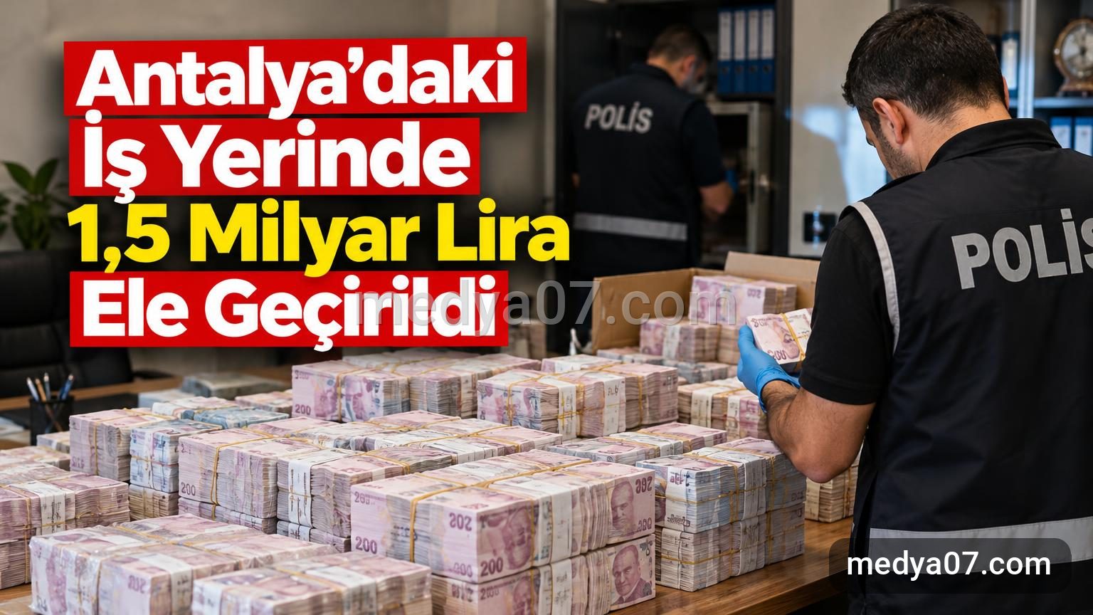 Antalya’daki İş Yerinde 1,5 Milyar Lira Ele Geçirildi