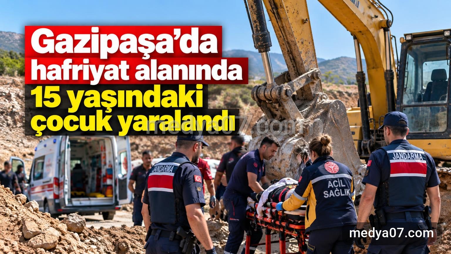 Gazipaşa’da hafriyat alanında 15 yaşındaki çocuk yaralandı