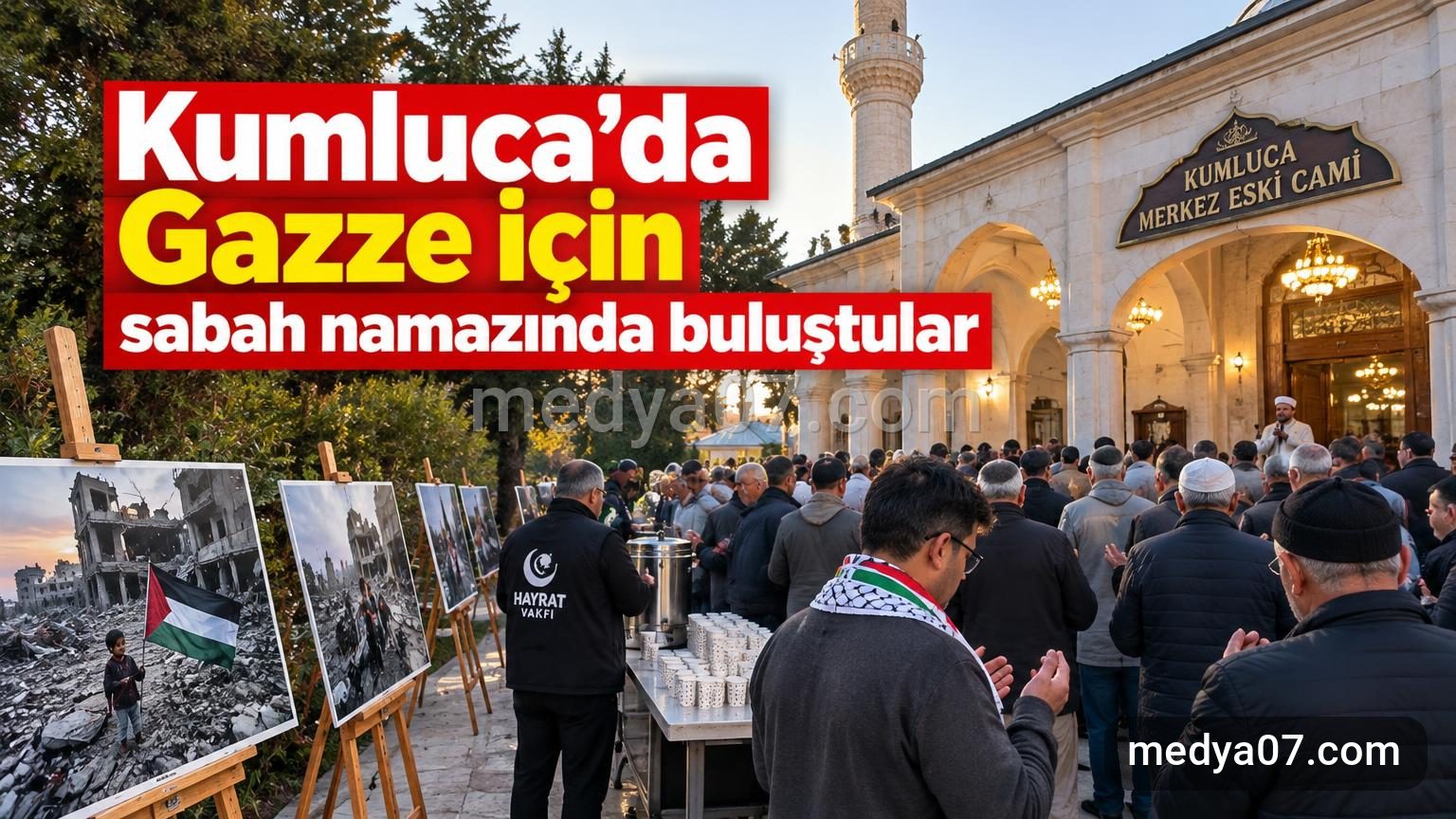 Kumluca’da Gazze için sabah namazında buluştular