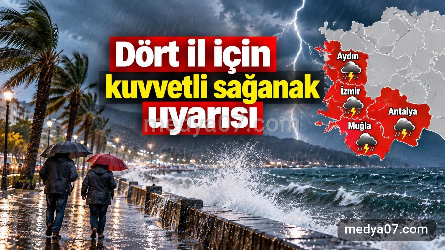 Dört il için kuvvetli sağanak uyarısı